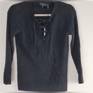Nwt Theory Coryntha Black Evian stretch Sweater Size Large